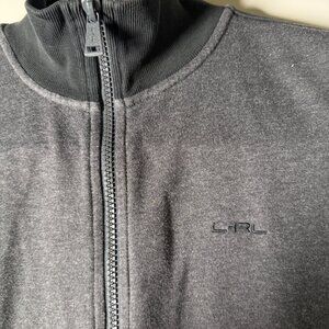 L-RL Lauren Active Gray & Black Full Zip Jacket Sz Small